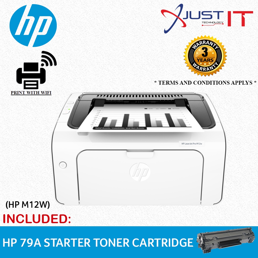 Hp Laserjet Pro M12w Wireless Printer Shopee Malaysia 8446