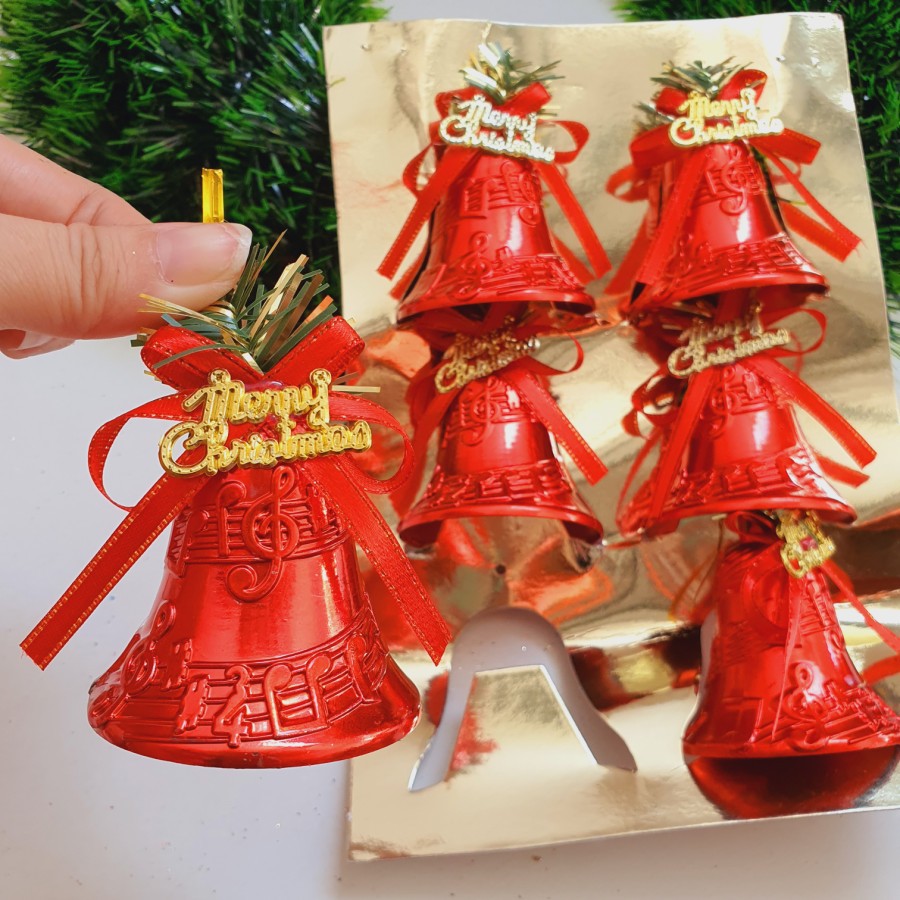 MERAH Big Red Christmas Bell Contains 6 Christmas Red Bell Gift Parcel ...