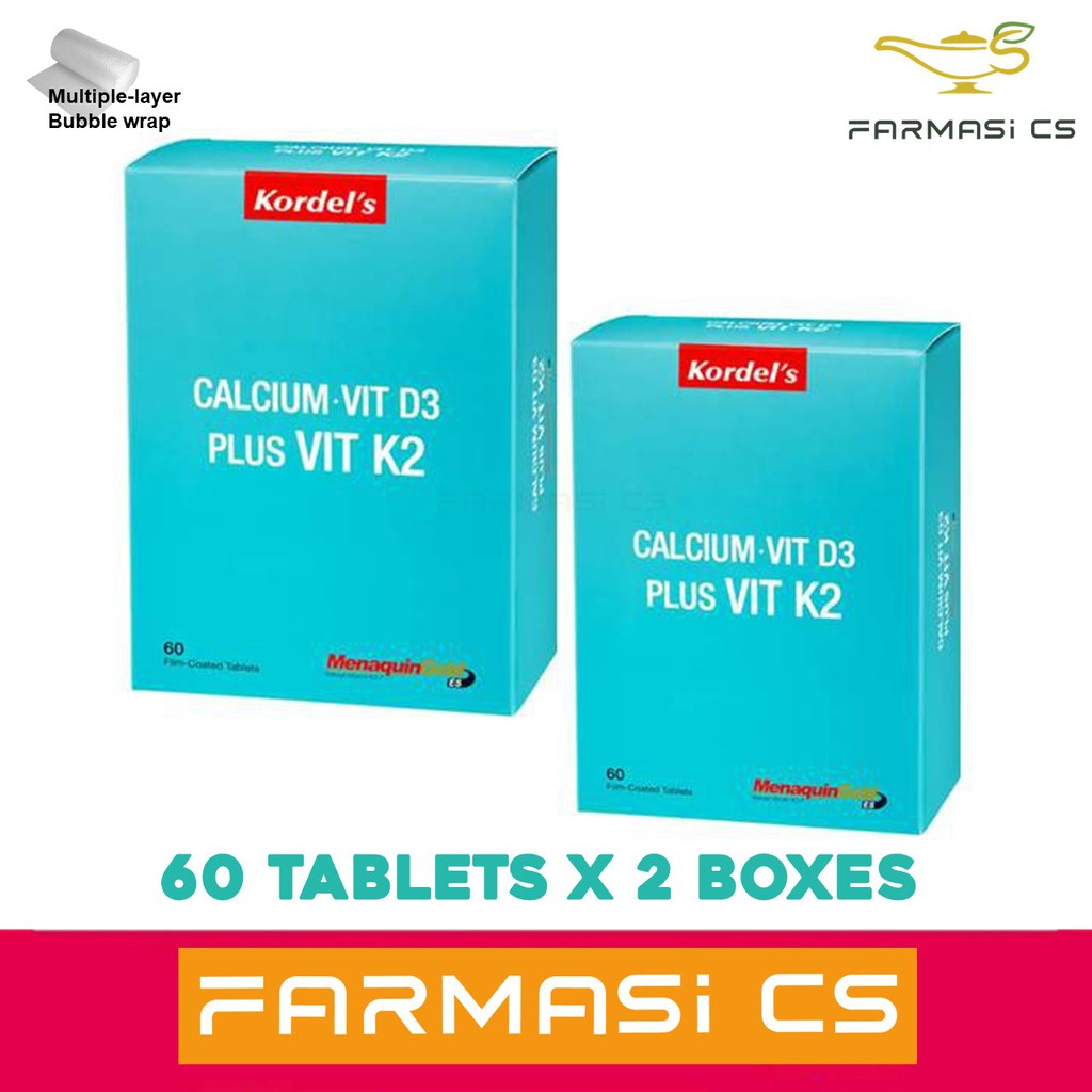 Kordel's Calcium + Vit D3 Plus Vit K2 60s x 2 (TWIN) EXP01/2026 [ Kordels Kordel ] Shopee