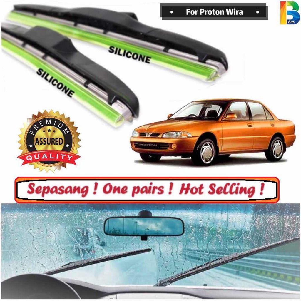 PROTON WIRA/WIRA AEROBACK/SATRIA SILICONE WIPER 1PAIRS(2PCS) Japan ...