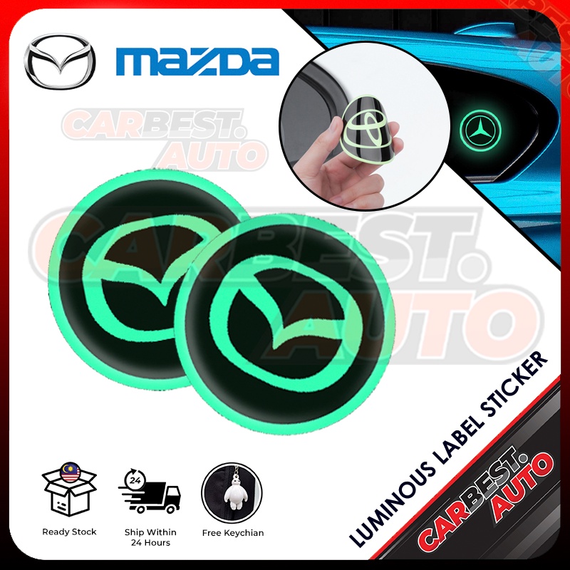 1pc MAZDA Car Logo Sticker Reflective Luminous Accessories Bodykit 2022 ...