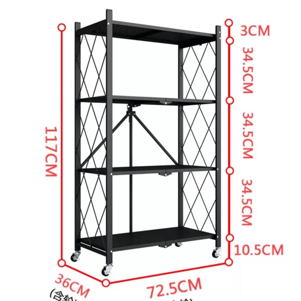 Foldable Storage Rack With Wheel Rak Dapur Rak Kabinet Dapur Rak ...