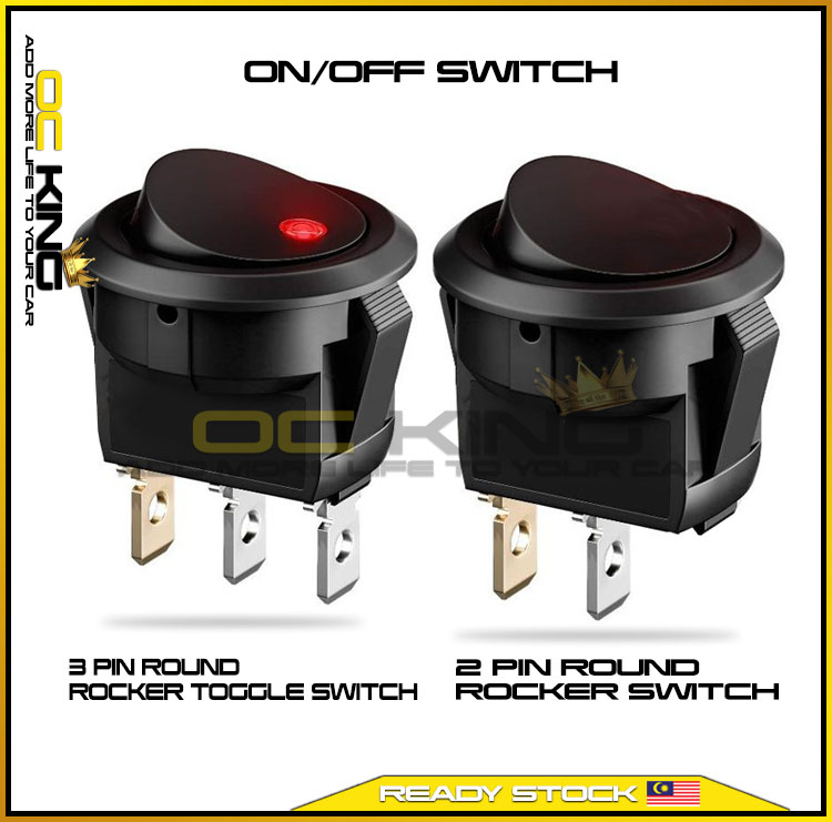 (1 PCS) Car Round Rocker Boat Toggle ON/OFF Switch Push Button Switches ...