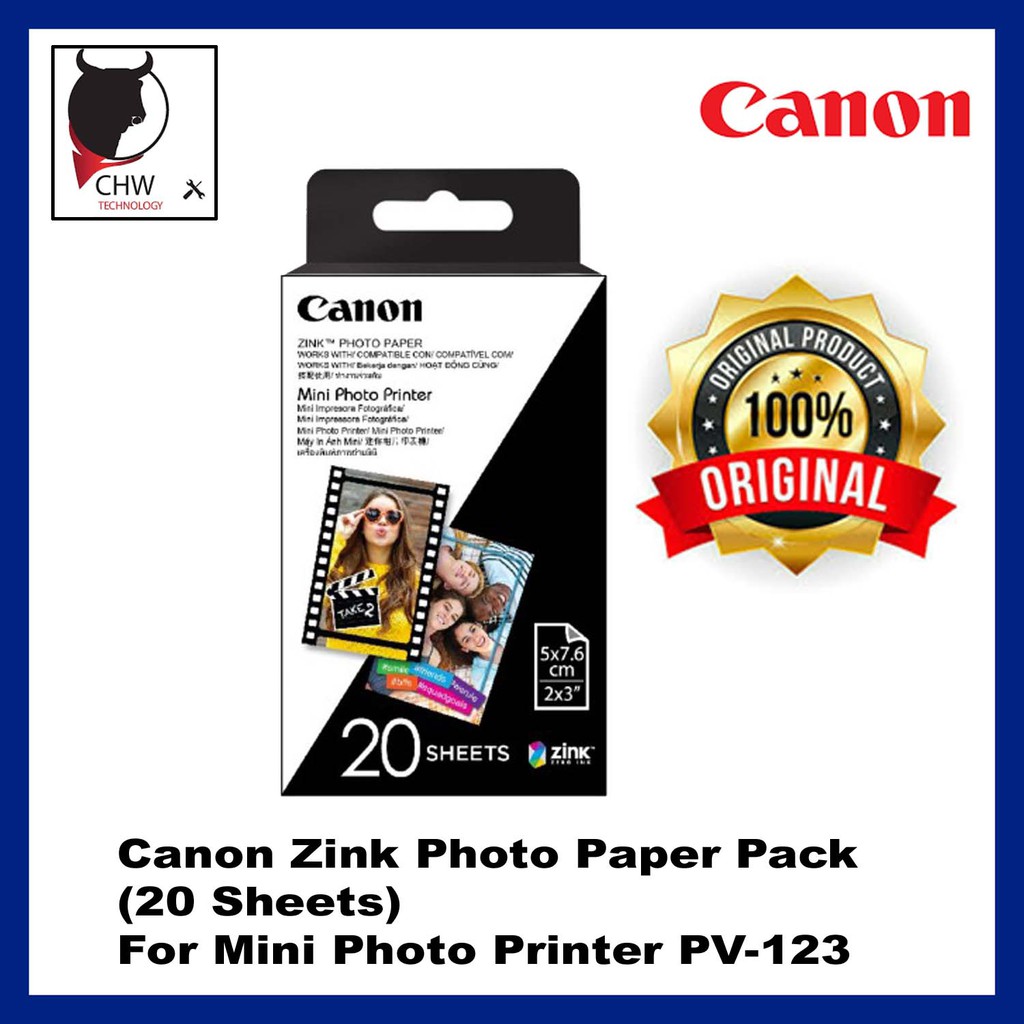 papel foto canon zink paper zp 2030