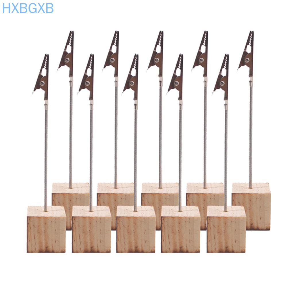 【HXBG】 10PCS/Set Wooden Place Card Holder Clips Wedding Favors Place