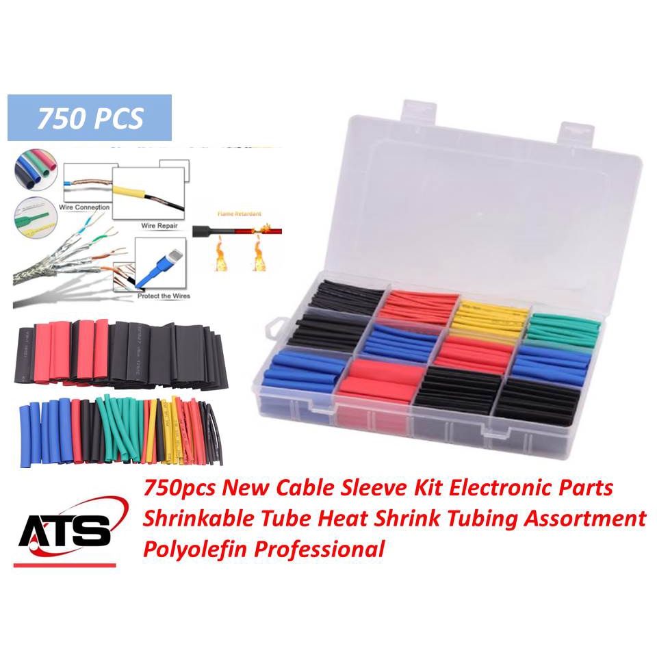 750PCS FPV Multi Color Heat Shrink Insulation Tubing Tube Wrap Sleeve ...