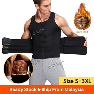 Men Sauna Sweat Vest Tank Top Gym Workout T-Shirt Body Shaper Waist Trainer  Abs