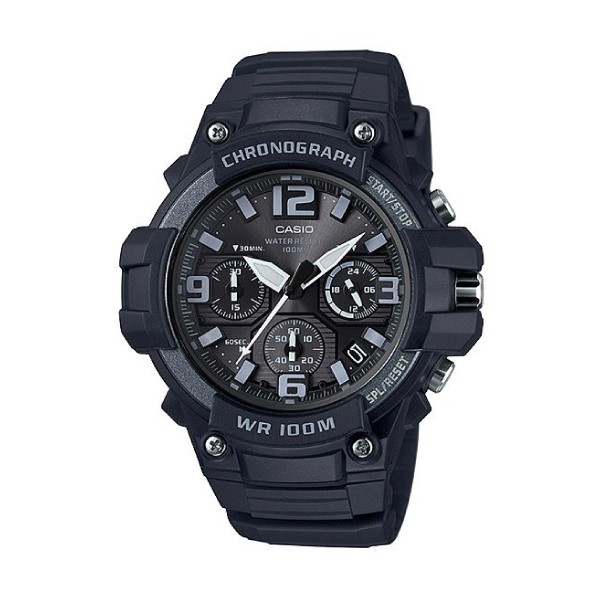 Casio Men's Chronograph Black Resin Strap Watch MCW100H-1A3 MCW-100H-1A3