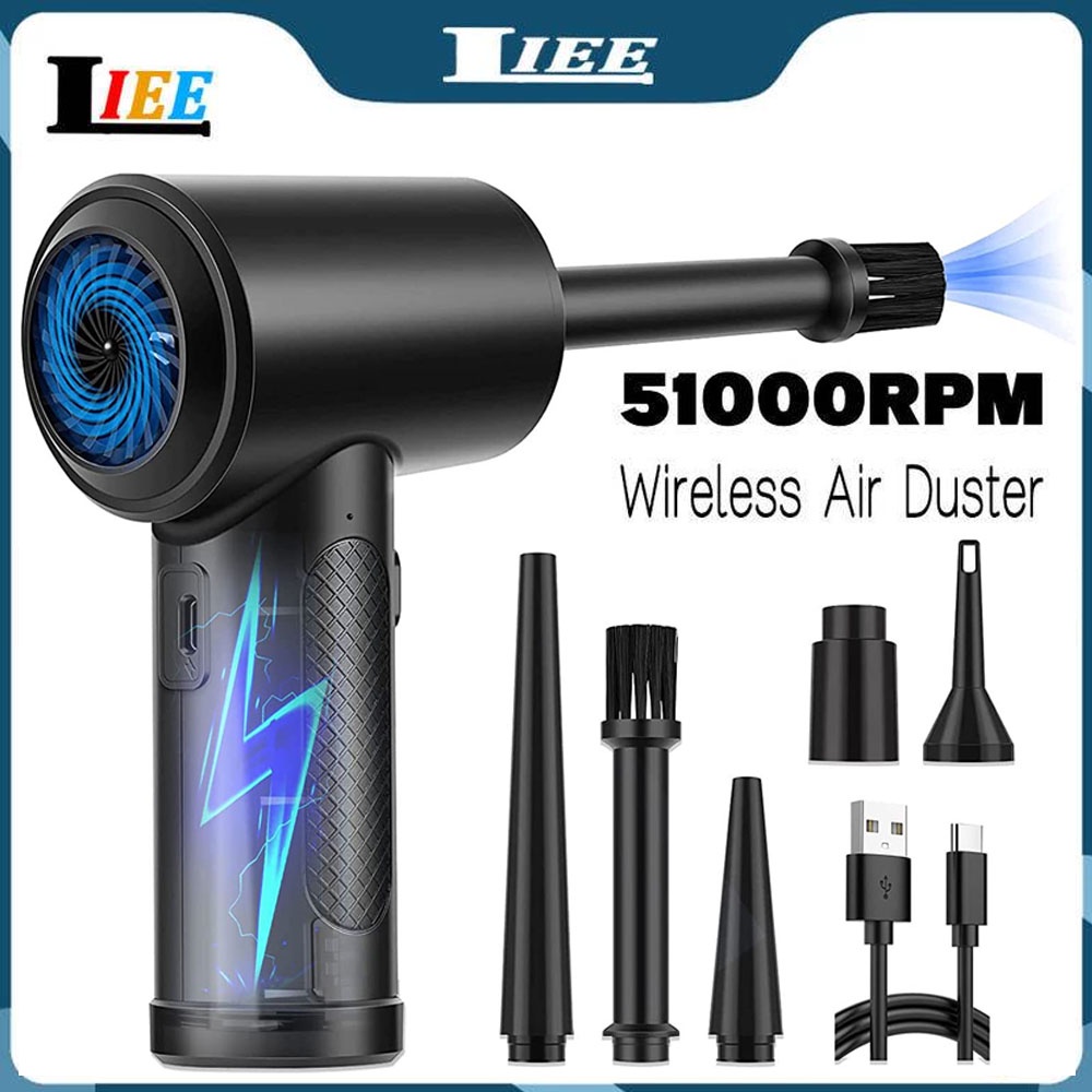 51000RPM Wireless Air Duster Adjustable Cordless Air Blower Compressed ...