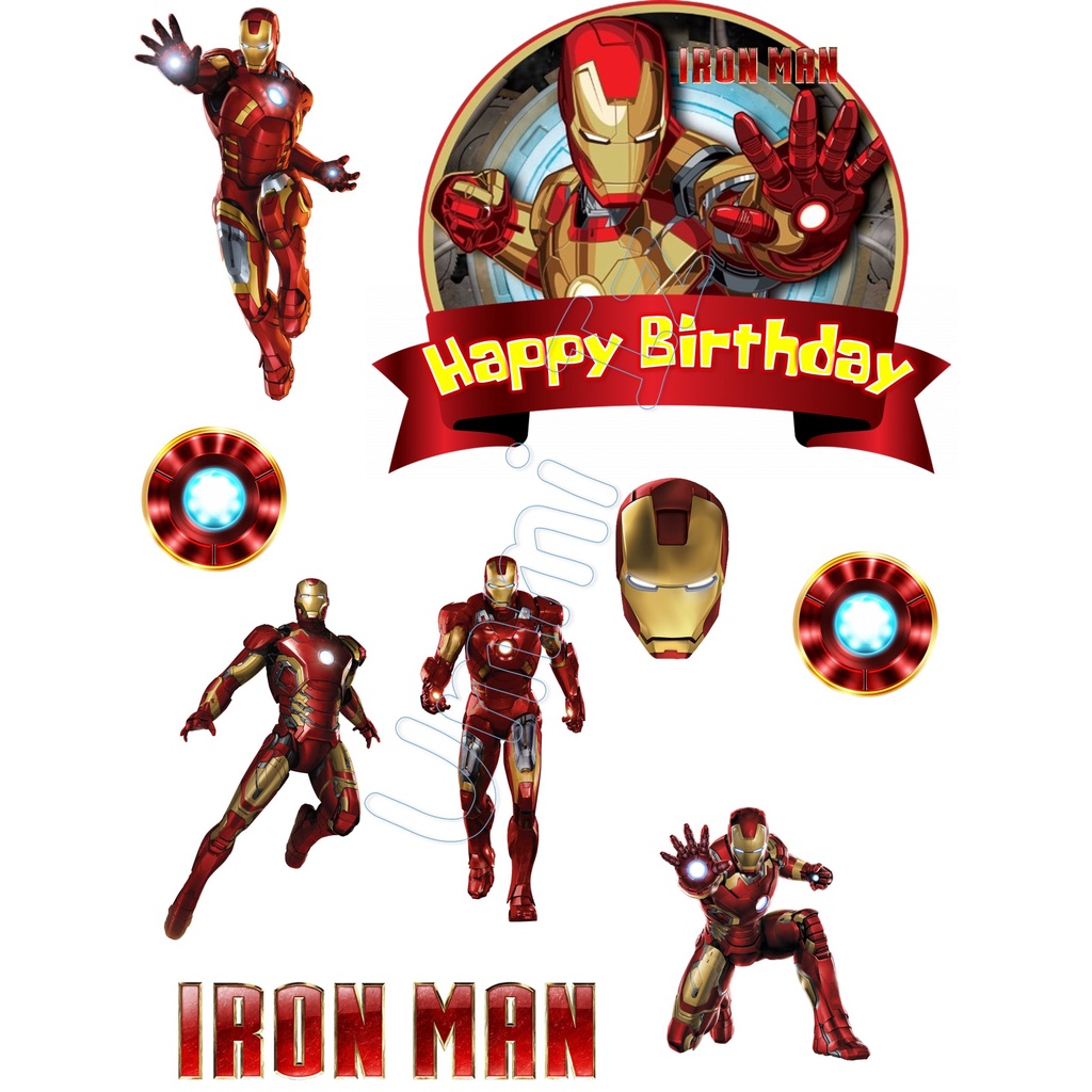 IRONMAN Happy Birthday Topper Cake (CUSTOM NAME) | Shopee Malaysia