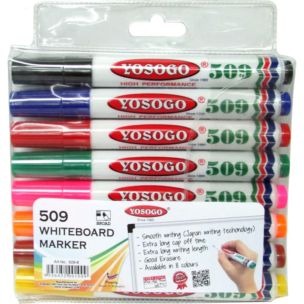 YOSOGO Whiteboard Marker Pen 509 8 Colours Set Shopee Malaysia