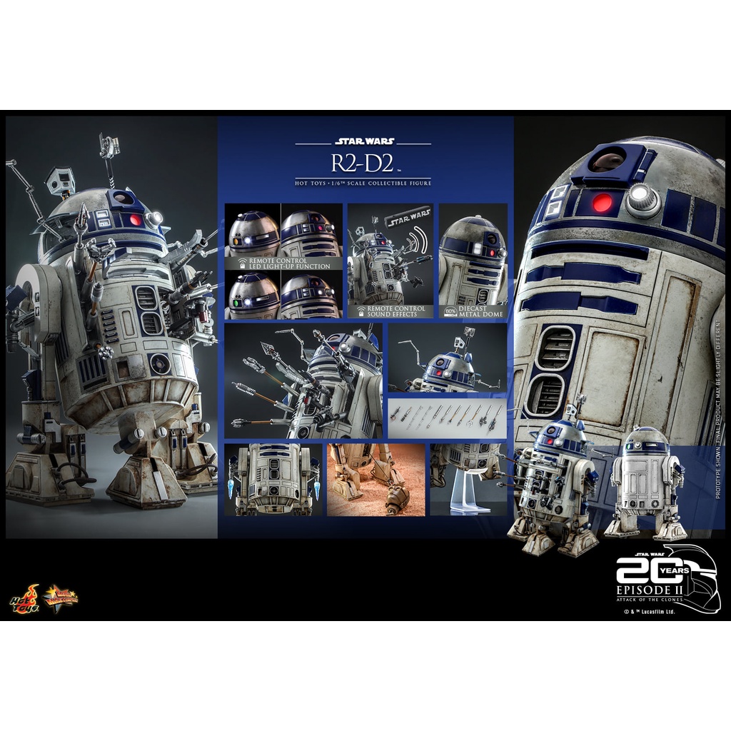 [ready Stock] Hot Toys Mms651 Star Wars Episode Ii Attack Of The Clones 1 6th Scale R2 D2