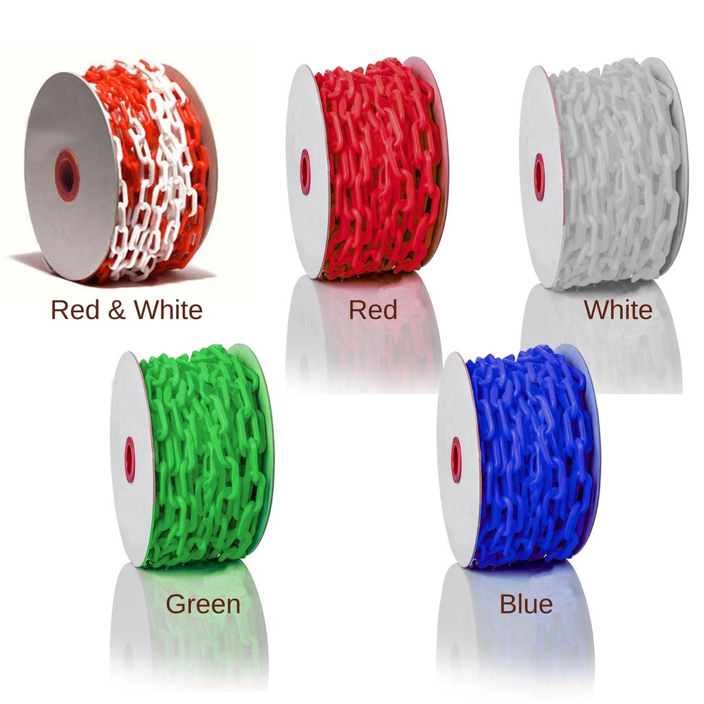 20meter ( 1 ROLL ) Plastic Chain 6mm Width for Safety Road Cone PVC ...