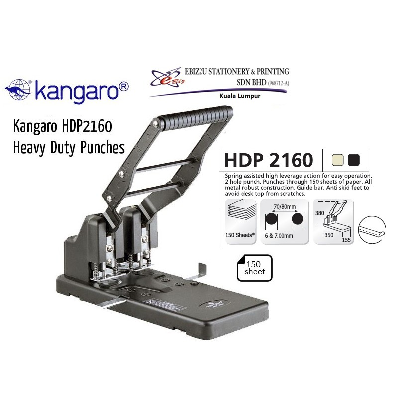 KANGARO 1620 HEAVY DUTY 2 HOLE PUNCHER (160 SHEET) [3 UNIT/CTN] - Seet  Office Supplies Malaysia