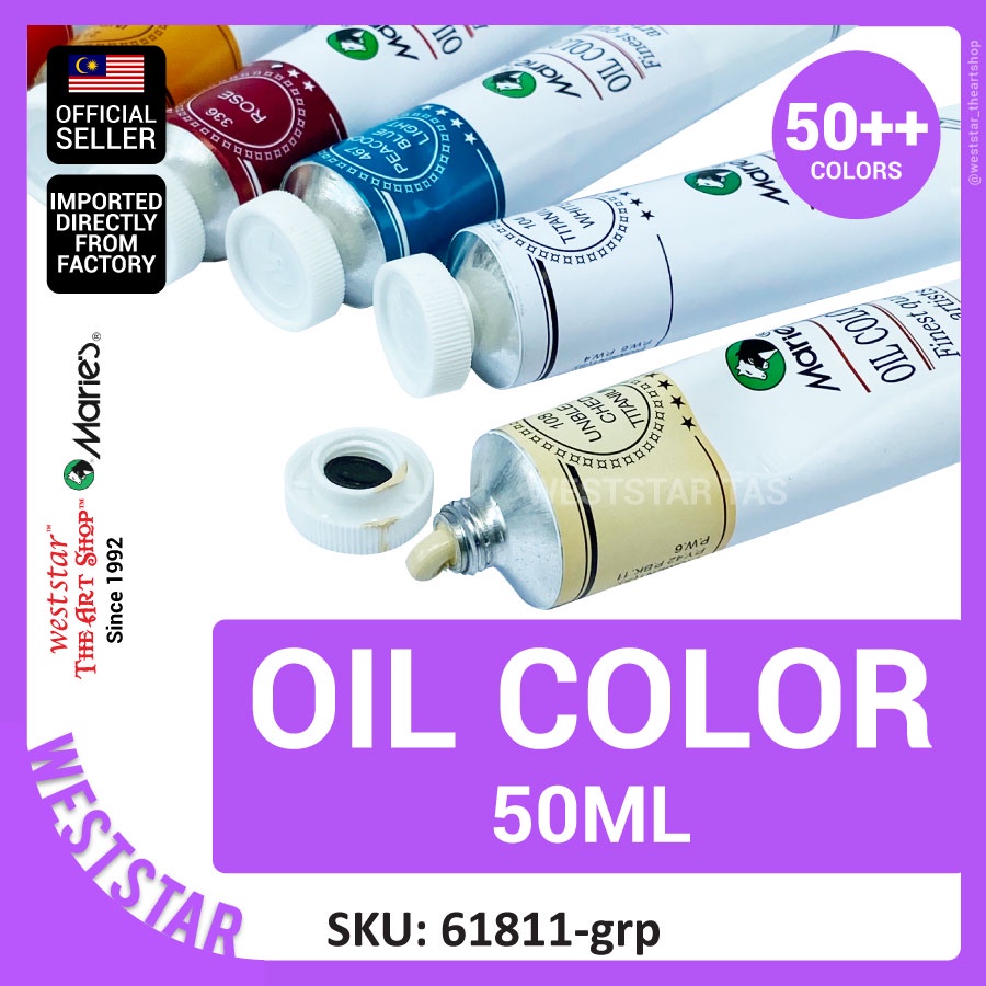 Marie's Oil Paint 50ml (2/2), Oil Colour Painting, Oil Painting Colour