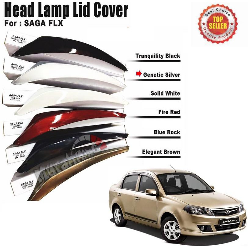 Proton Saga FLX Custom Fit ABS Car Headlamp Eyelid (Genetic Silver ...