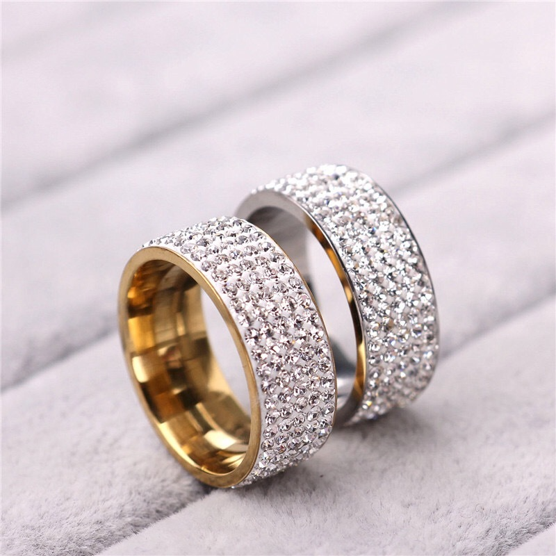 Brand new titanium steel ring set with zircon,Hip-hop style men and ...