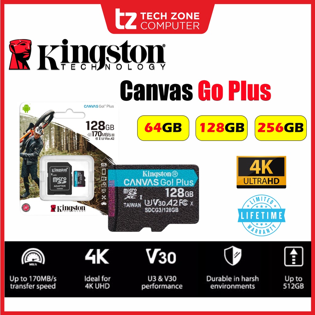Kingston 512GB Canvas Go! Plus UHS-I microSDXC Memory Card
