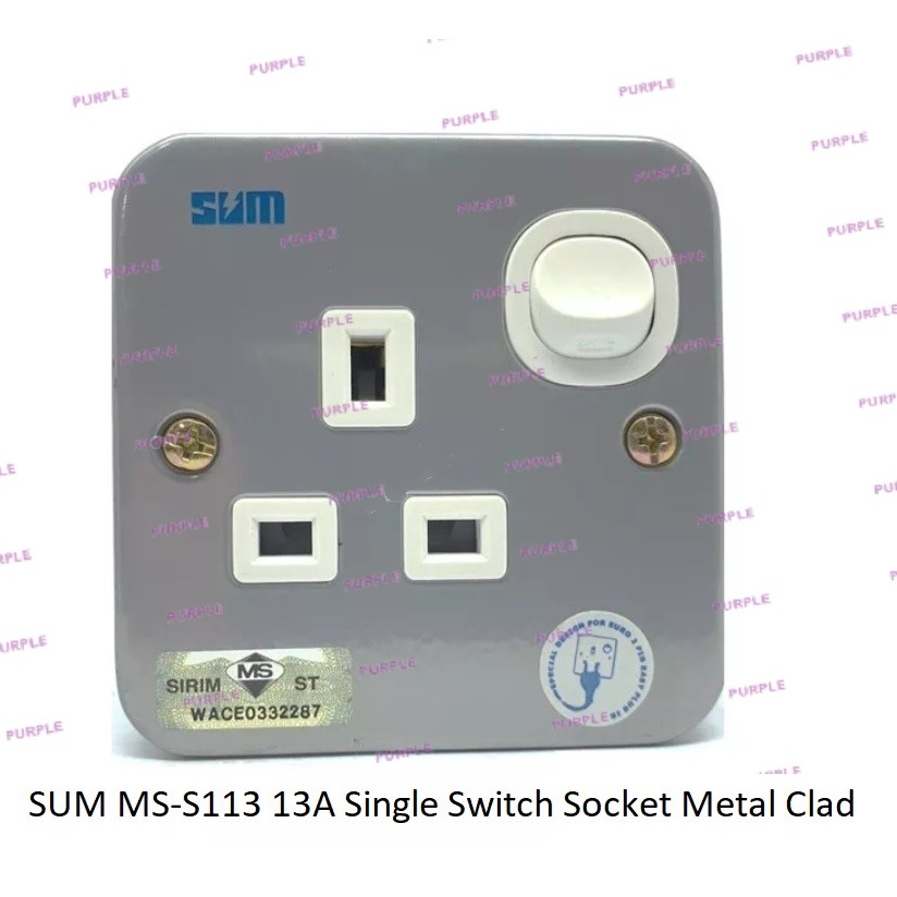 SUM Metal Clad Switched Socket WITH Sirim Approved & JKR | Shopee Malaysia