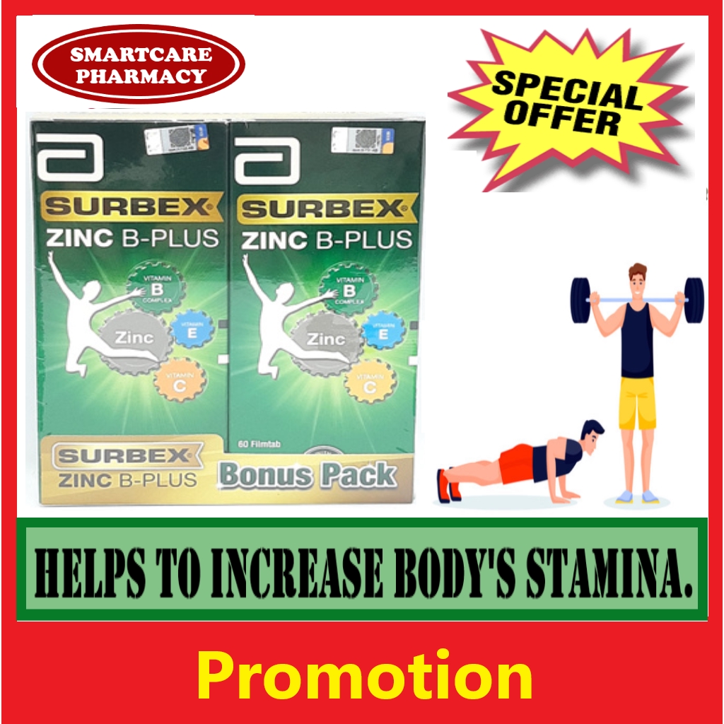 Abbott Surbex Zinc B-Plus 2x60 Tablets (TWIN PACK)- New Stock | Shopee ...