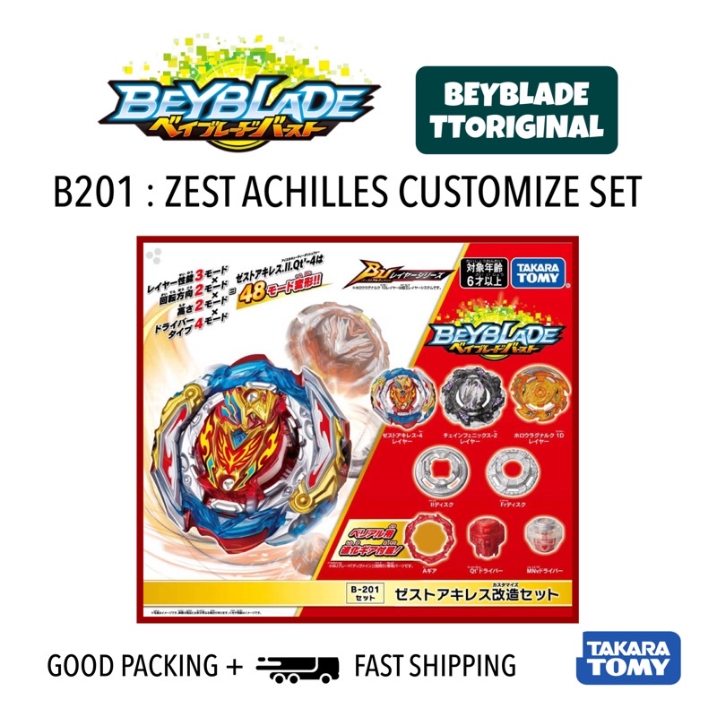 Takara Tomy Beyblade Burst BU B-201 Zest Achilles Customize Set ...