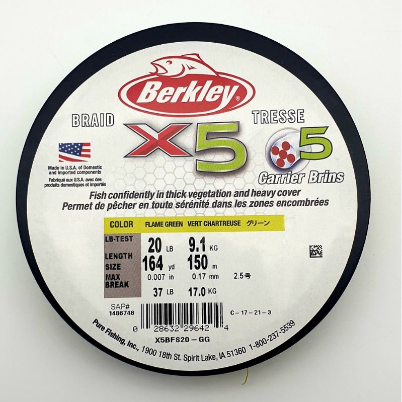 BERKLEY X5 BRAID TRESSE 150M FISHING LINE BRAIDED LINE TALI BENANG