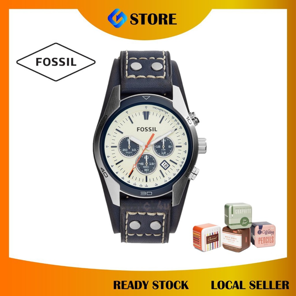 Official Warranty Fossil CH3051 Coachman Chronograph White Dial