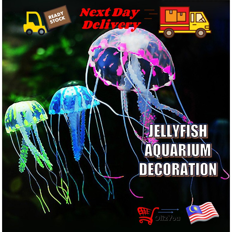 Glowing Artificial Jellyfish Aquarium Fish Tank Decoration Floating
