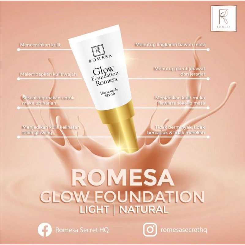 ORIGINAL ROMESA GLOW FOUNDATION SPF 50 (TART/SEMPERIT) | Shopee Malaysia