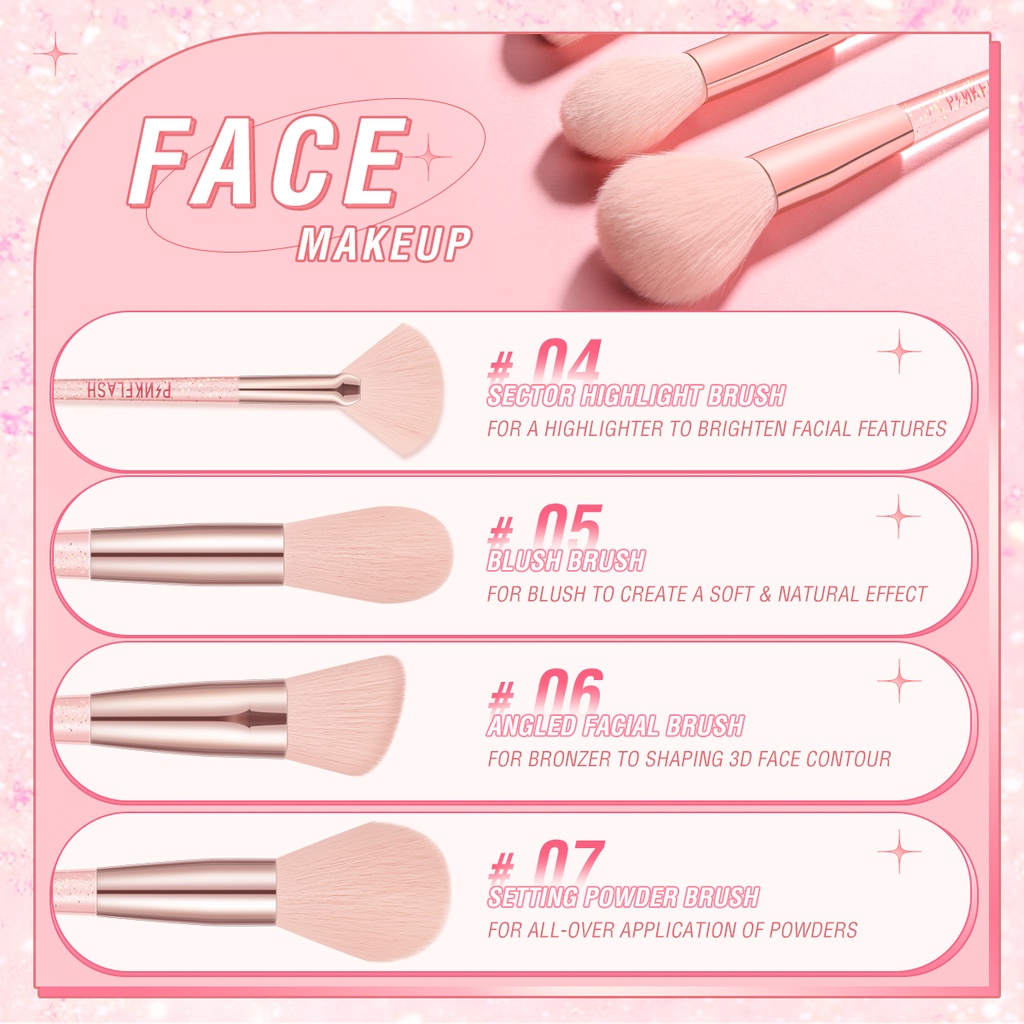 PINKFLASH Malaysia - Fairy Wand Makeup Brush Set Beauty Face Bronzer  Contour Eyeliner Foundation Eyeshadow Brushes Set | Shopee Malaysia