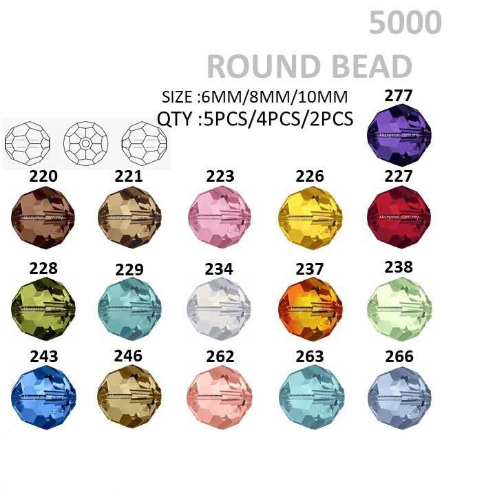 SW 5000 ROUND BEADS (6MM/8MM/10MM) 2, Beading, Manik Crystal, Crystal ...