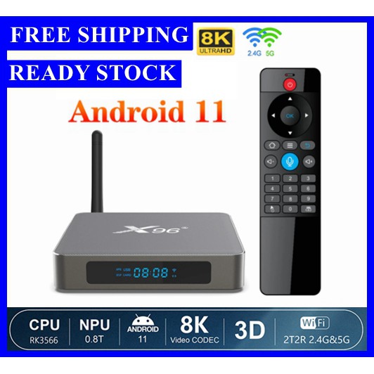 READY STOCK X96X6 TV Box Android 11 Smart TV Box 8GB RAM 128GB ROM