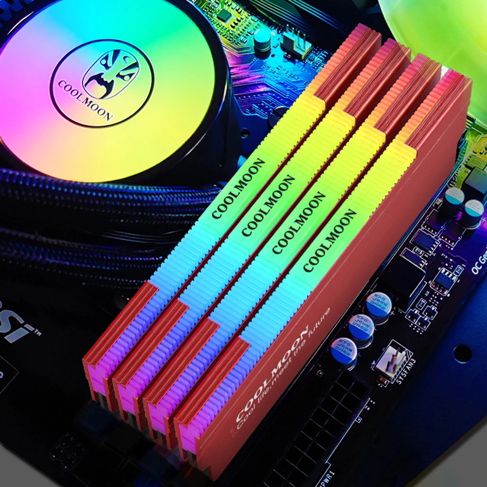 CoolMoon ARGB RAM Heatsink 5V3Pin Memory Cooling for Desktop PC Ram ...