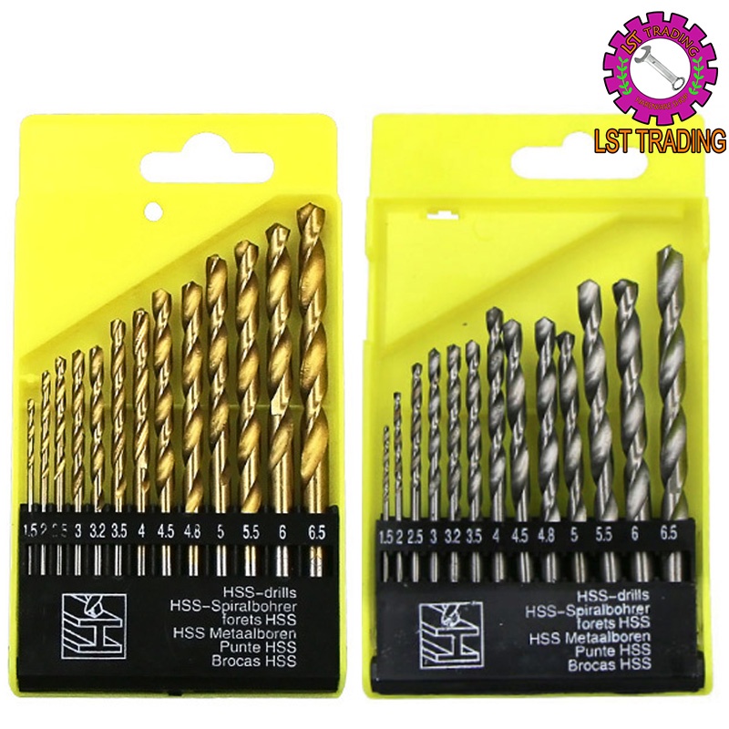 [READY STOCKS] 13PCS HSS DRILL BIT/ TITANIUM DRILL BIT/ STEEL DRILL BIT