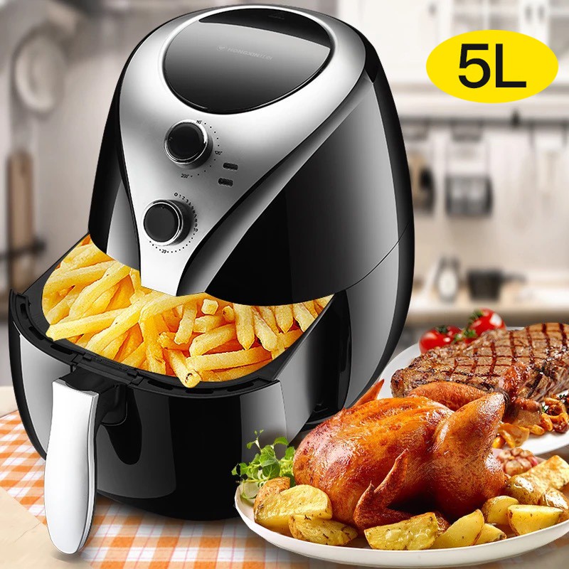 Air Fryer 5L Large Capacity Manual AirFryer Cookware For Frying, Deep