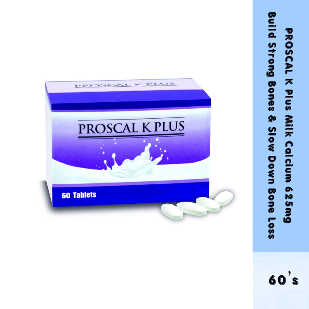 PROSCAL K PLUS Tabs 1200mg 60’s (Milk calcium for strong bones ...