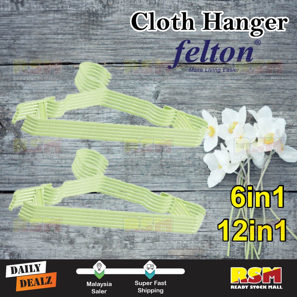 READY STOCK ‼️ FELTON Baby Clothes Hanger Hooks 6in1 FCH 949 12in1 FCH ...