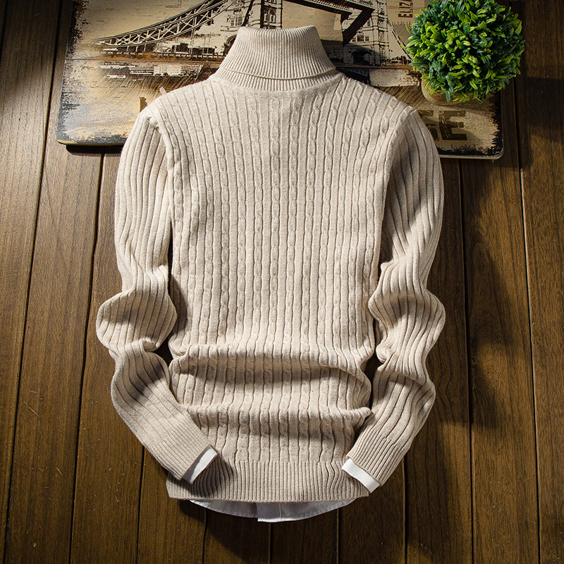 Mens Turtleneck Sweaters and Pullovers Winter Casual Solid Knitted ...