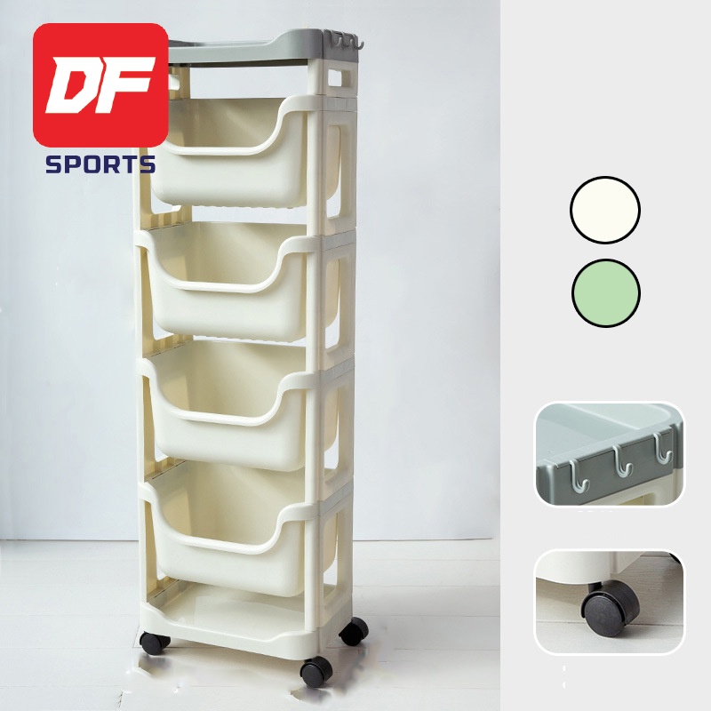 DF.os 5 Layers Floor Storage Rack Bedroom Mobile Bedroom Sorting ...