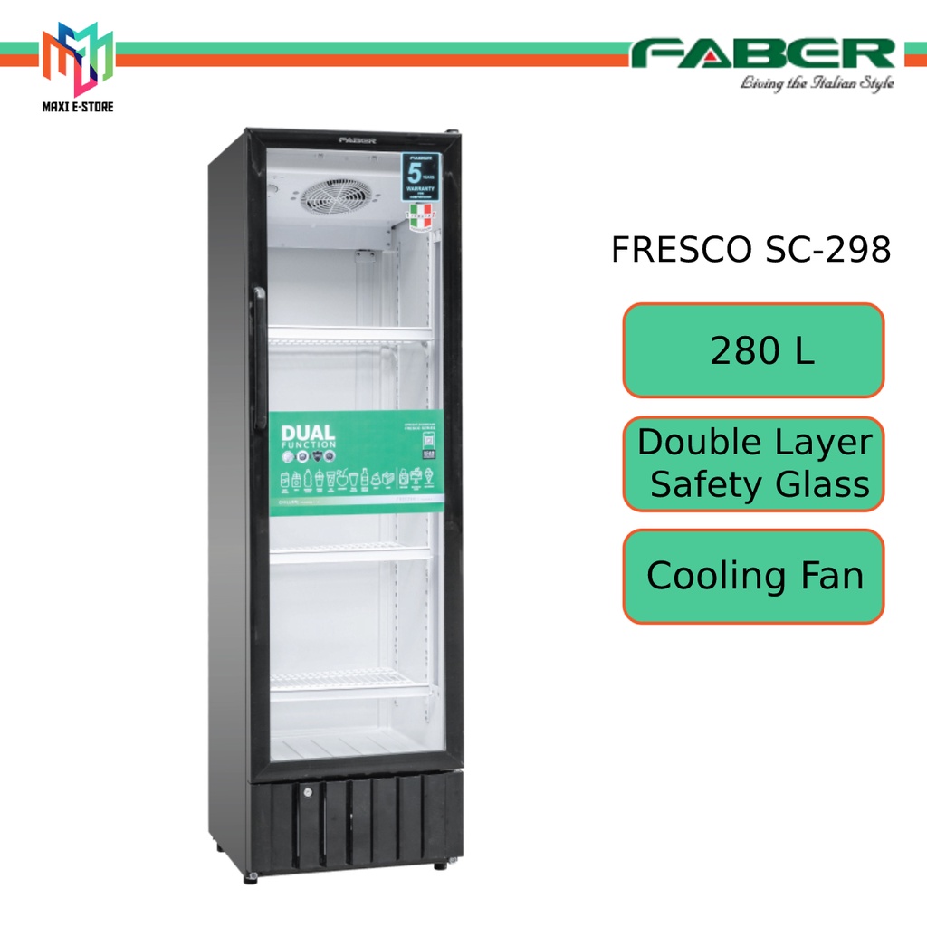 Faber FRESCO SC298 280L Showcase Chiller Refrigerator FRESCOSC298