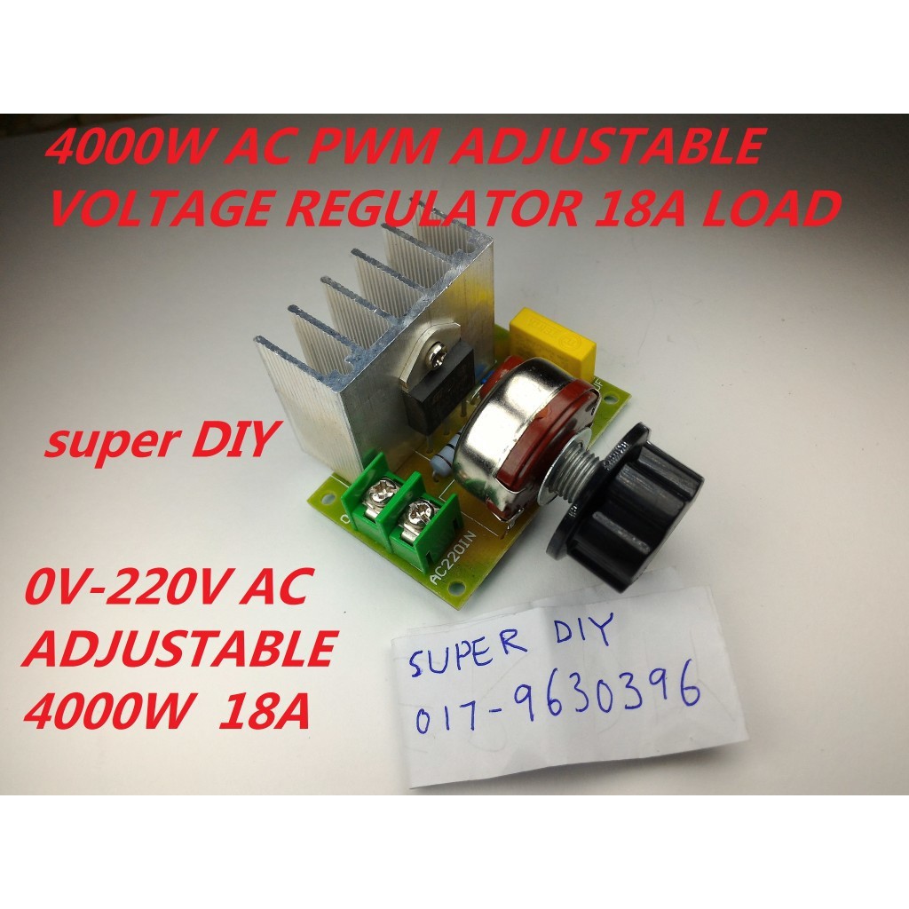 PWM AC 220V 240V 4000W 18A Adjustable Voltage Regulator Motor fan Speed