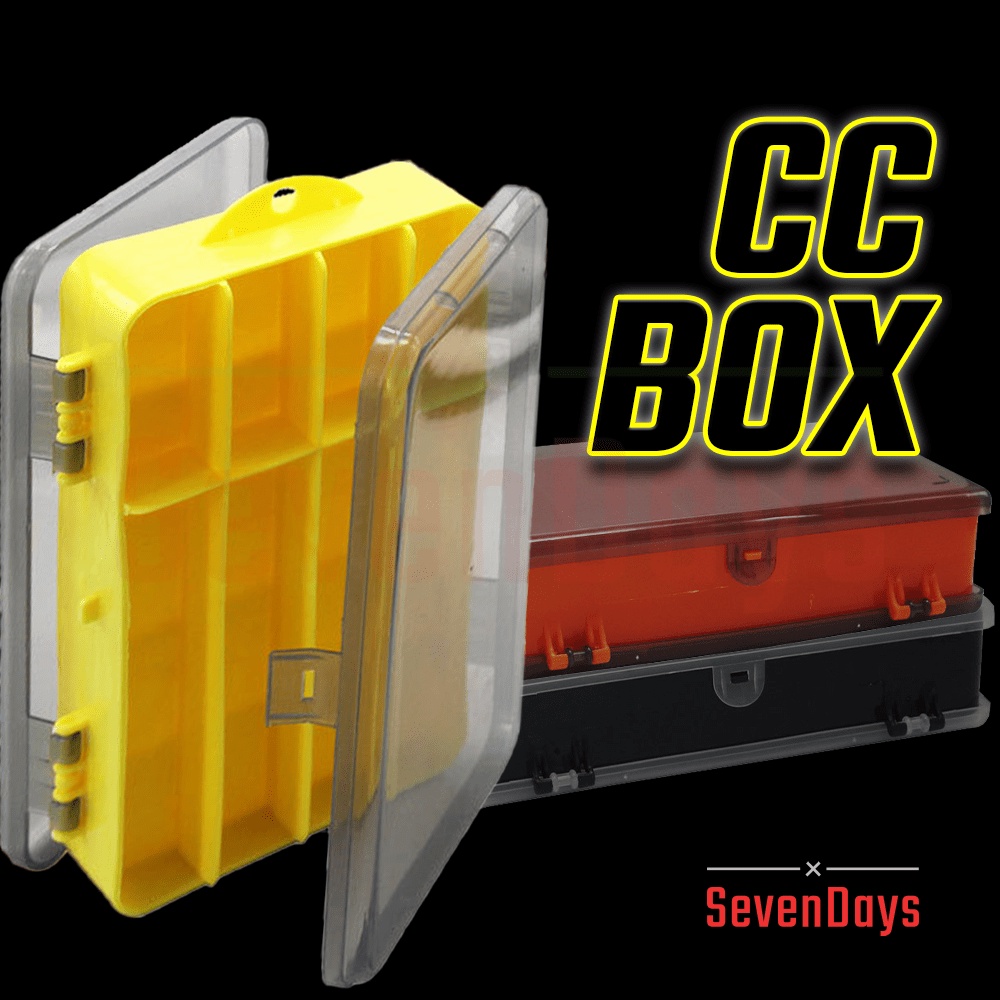 CC Box Fishing Tackle Tool Box 2 Side Lure Baits Kotak Gewang Accessories  Hook Storage Pancing Jigging Casting Umpan