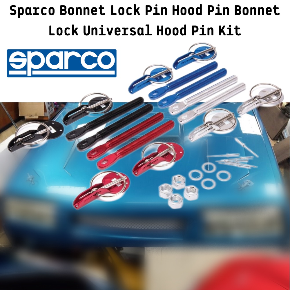 Sparco Lock Pin Hood Pin Lock Universal Hood Pin Kit