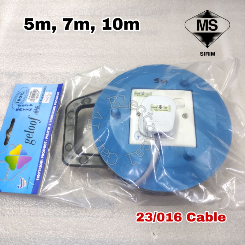(510M) SIRIM Geloof Round Extension Wire Cable Box 1 Gang Way Reel