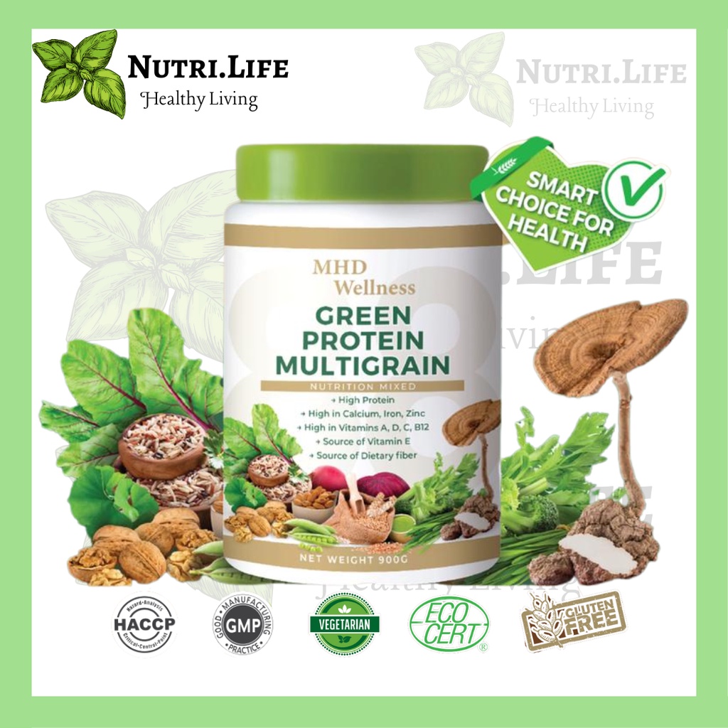 Mhd Wellness Green Organic Protein Multigrain With 88 Nutrition Mixed Protein Powder Drink