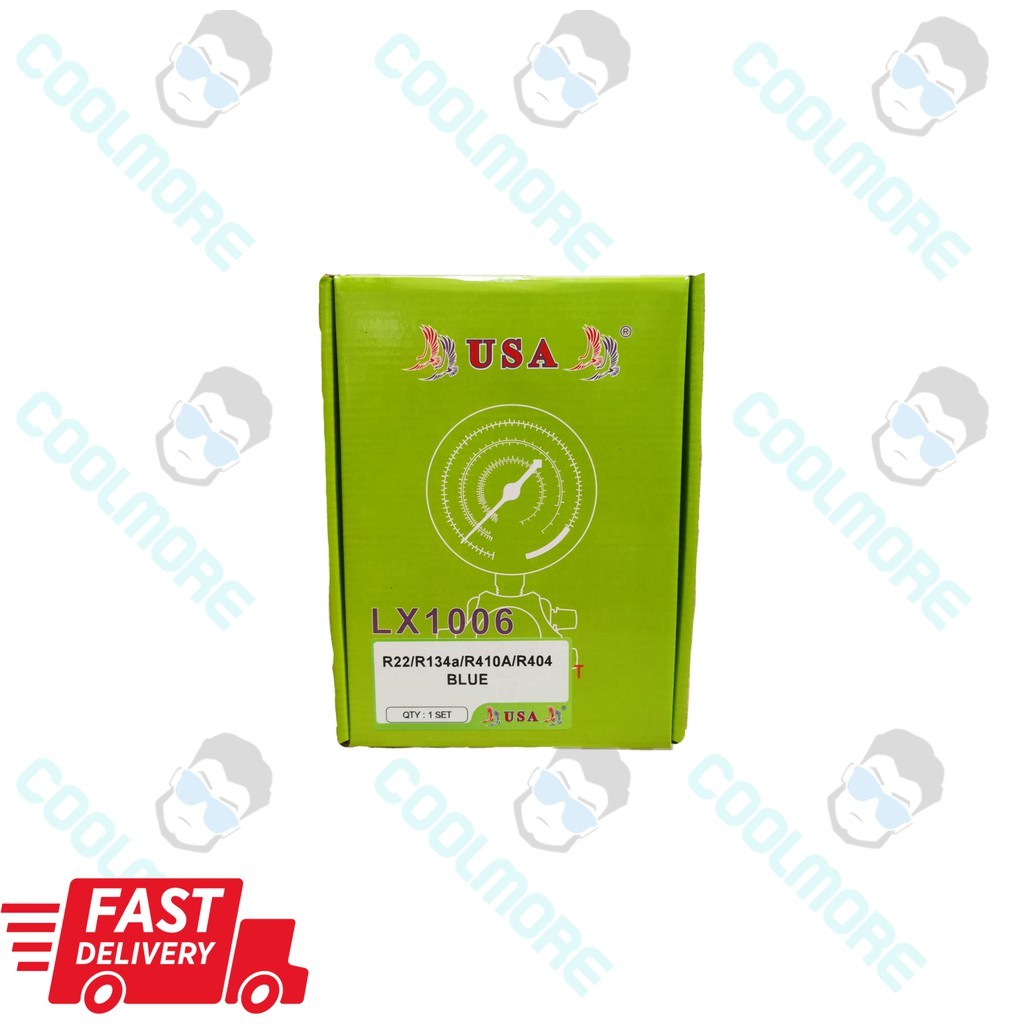 GAS METER USA (R22/R134a/R410/R404) Single Low Side Aluminium Manifold ...