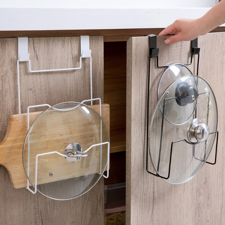 HBM Kitchen Door Back Iron Storage Rack Pot Lid Cutting Board Organizer ...