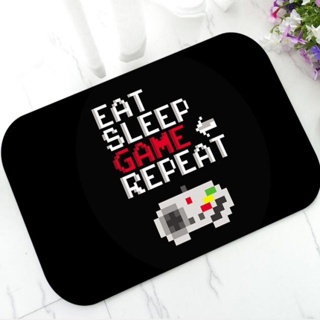 Cool Black Playstation Controller Buttons Gaming Doormat Video