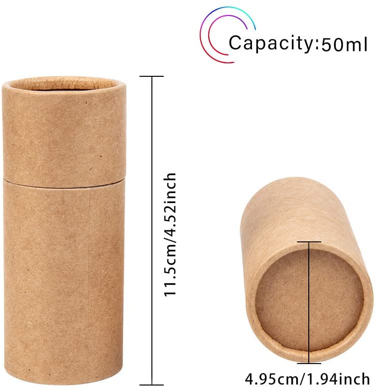 Ready Stock 12PCS 50ml Burlywood Kraft Paperboard Tubes Round Kraft ...