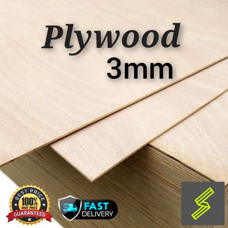 Plywood 3mm Papan Kayu Timber Panel Wood Board Sheet Multipurpose DIY